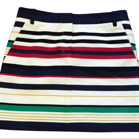 J.Crew Multicolored Striped Skirt W/ Pockets - Picture 3 of 9